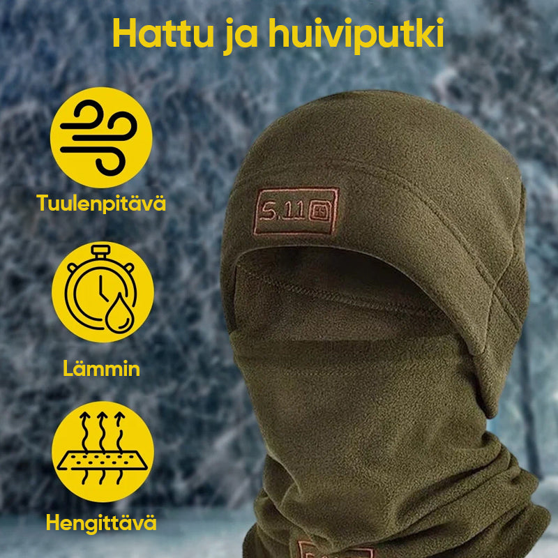 Polar Fleece Balaclava -huppu ja kasvomaski