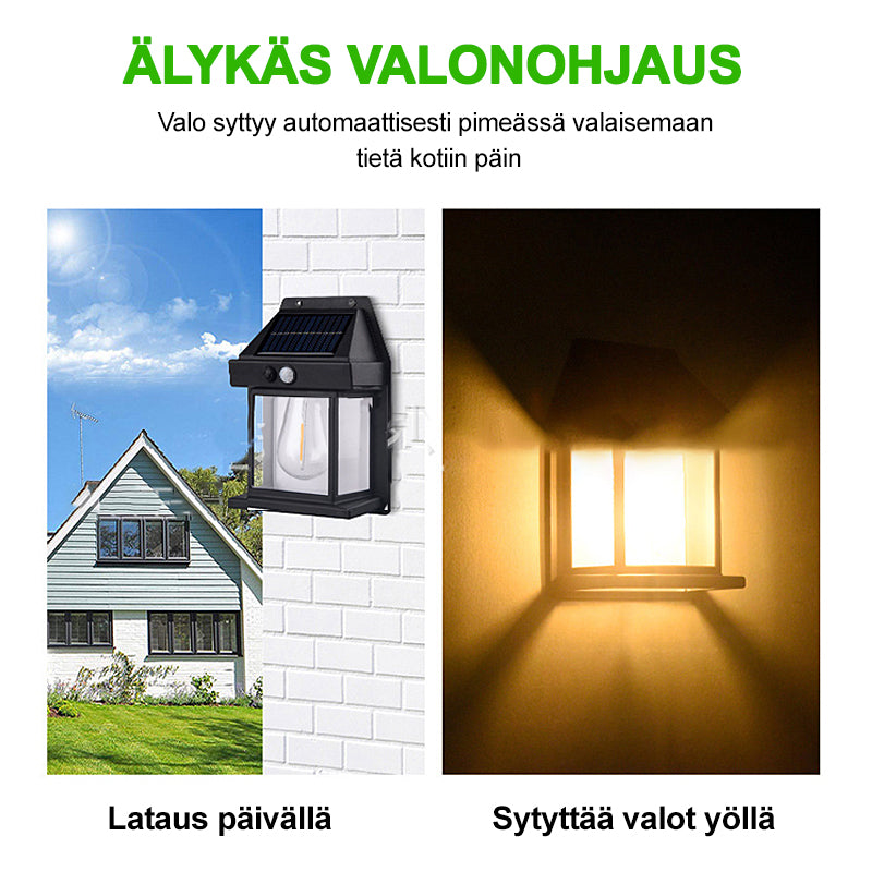 Aurinkoenergialla toimiva volframi seinävalaisin