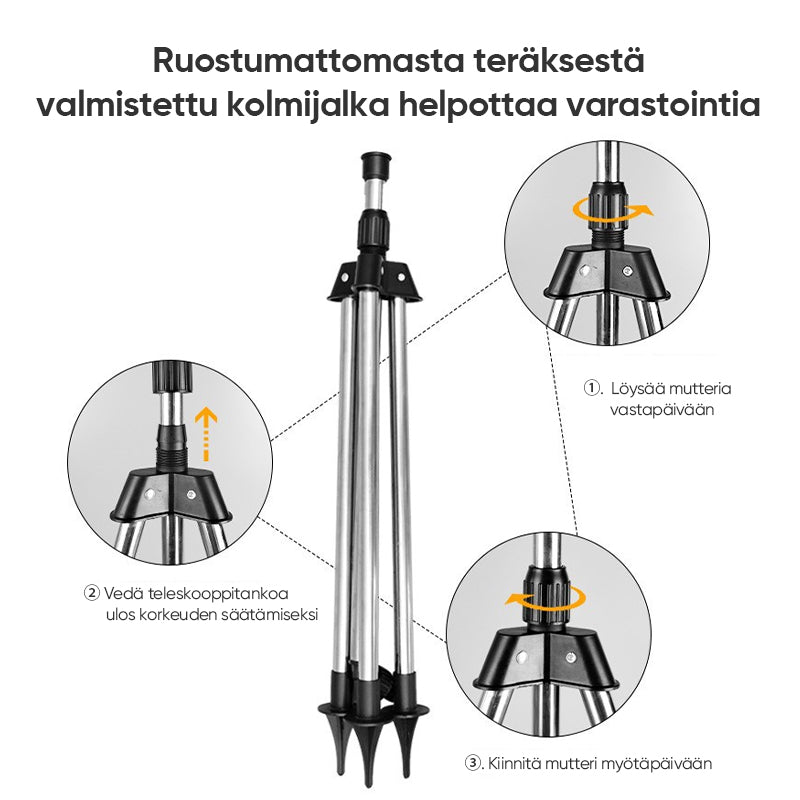 Pyörivä kolmijalkainen sprinkleri