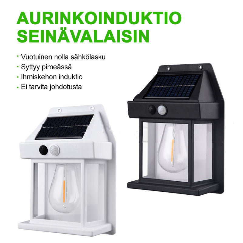 Aurinkoenergialla toimiva volframi seinävalaisin