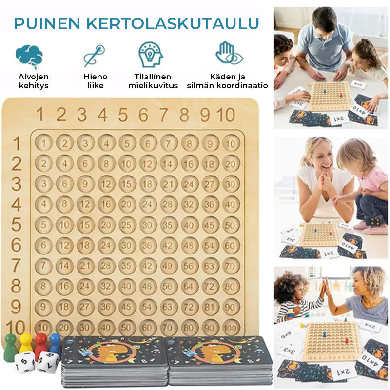 Puinen Montessori kertolasku lautapeli