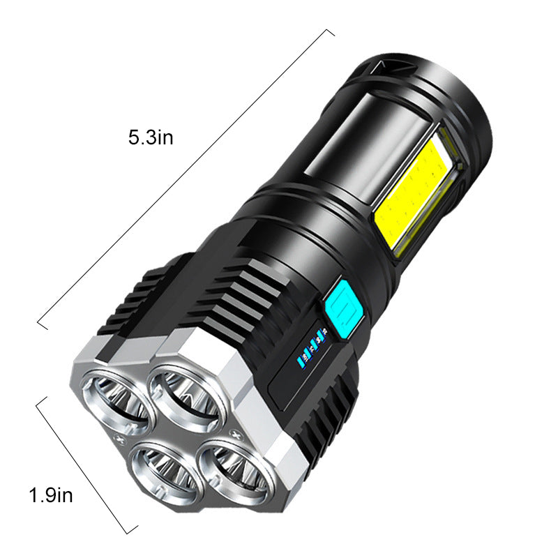 4 Lamppuhelminen LED monitoiminen kirkas taskulamppu